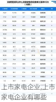 上市家电企业,上市家电企业有哪些