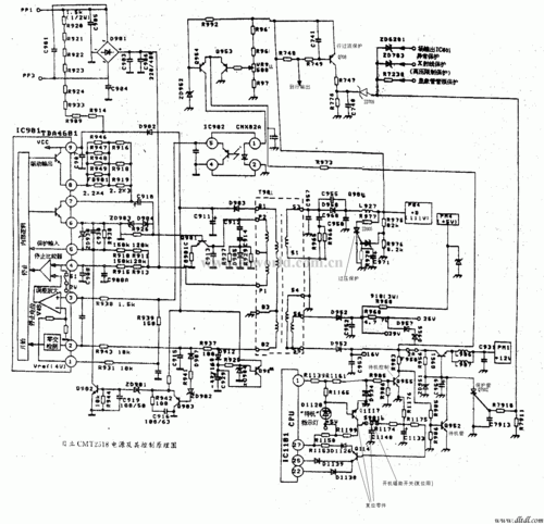 日立电视机电路图,日立电视机电路图详解