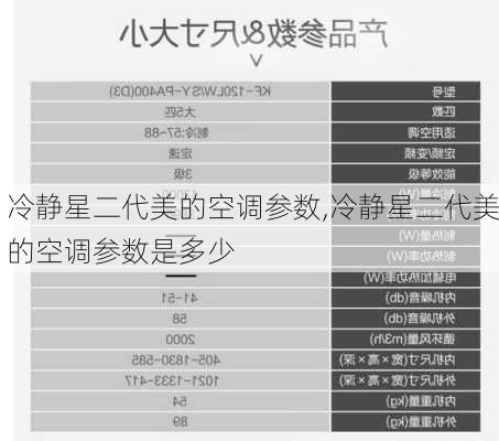 冷静星二代美的空调参数,冷静星二代美的空调参数是多少