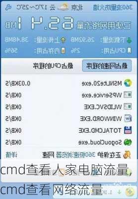 cmd查看人家电脑流量,cmd查看网络流量