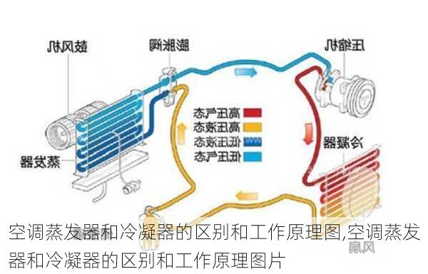 空调蒸发器和冷凝器的区别和工作原理图,空调蒸发器和冷凝器的区别和工作原理图片