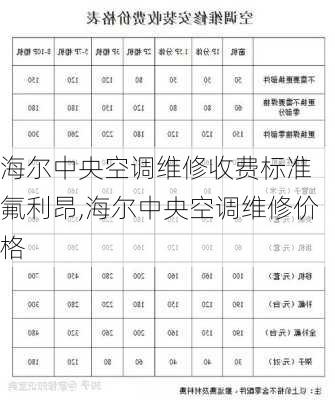 海尔中央空调维修收费标准 氟利昂,海尔中央空调维修价格