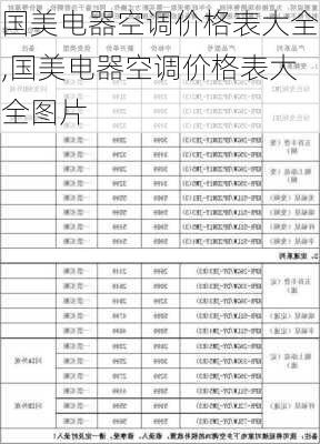 国美电器空调价格表大全,国美电器空调价格表大全图片