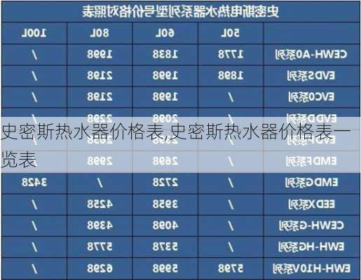 史密斯热水器价格表,史密斯热水器价格表一览表