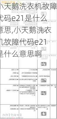 小天鹅洗衣机故障代码e21是什么意思,小天鹅洗衣机故障代码e21是什么意思啊