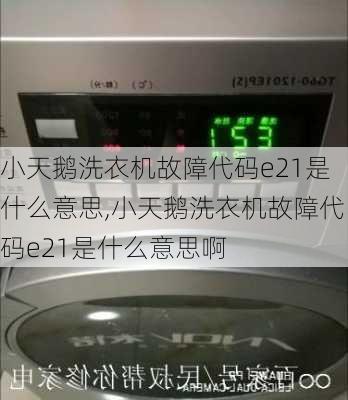 小天鹅洗衣机故障代码e21是什么意思,小天鹅洗衣机故障代码e21是什么意思啊