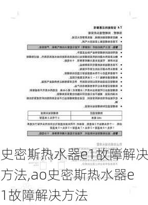 史密斯热水器e1故障解决方法,ao史密斯热水器e1故障解决方法