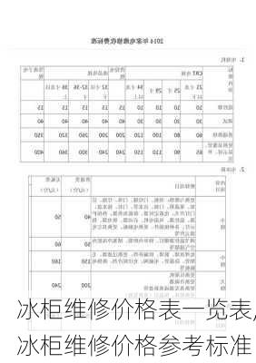 冰柜维修价格表一览表,冰柜维修价格参考标准