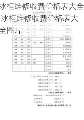 冰柜维修收费价格表大全,冰柜维修收费价格表大全图片