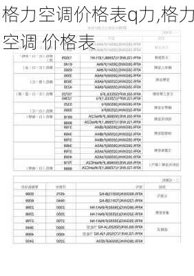 格力空调价格表q力,格力空调 价格表