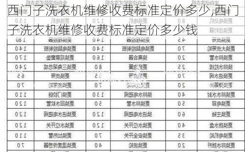 西门子洗衣机维修收费标准定价多少,西门子洗衣机维修收费标准定价多少钱