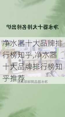 净水器十大品牌排行榜知乎,净水器十大品牌排行榜知乎推荐