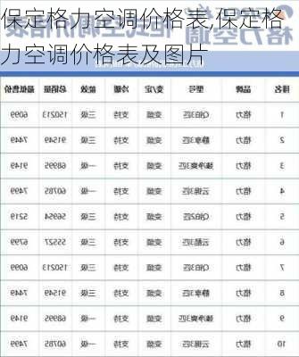 保定格力空调价格表,保定格力空调价格表及图片