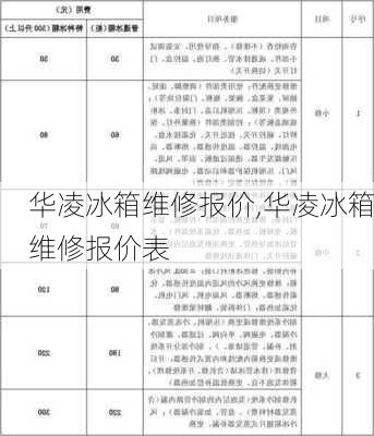 华凌冰箱维修报价,华凌冰箱维修报价表