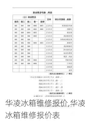 华凌冰箱维修报价,华凌冰箱维修报价表