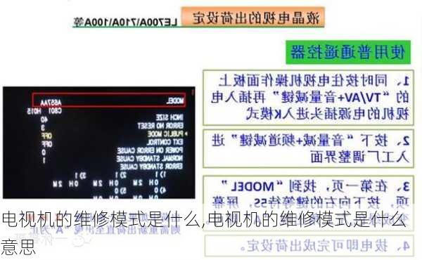 电视机的维修模式是什么,电视机的维修模式是什么意思
