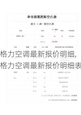 格力空调最新报价明细,格力空调最新报价明细表